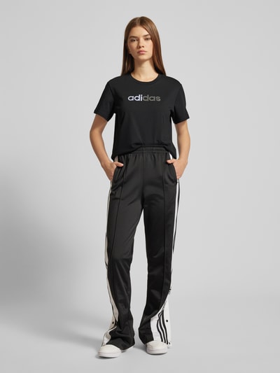 ADIDAS SPORTSWEAR T-shirt met strass-steentjes, model 'Holiday' Zwart - 1