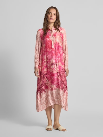 miss goodlife Midikleid aus Viskose mit Bindegürtel Rosa 4