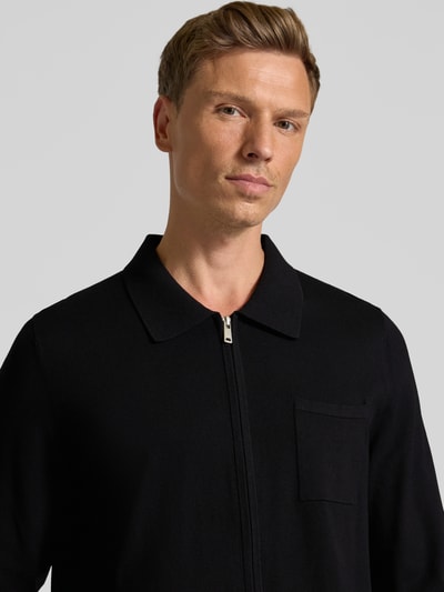 HUGO Regular Fit Strickjacke aus Viskose-Mix Modell 'SAN JEAN' Black 3