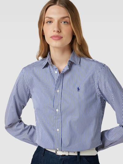 Polo Ralph Lauren Hemdbluse mit Label-Stitching Royal 3