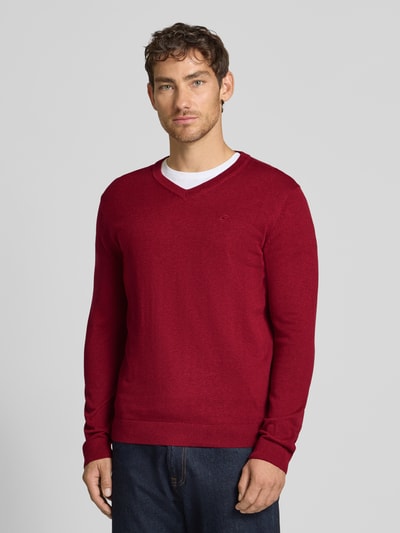 Tom Tailor Regular Fit Pullover aus reiner Baumwolle Rot 4