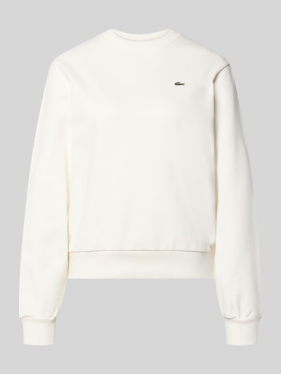 Produktfoto, Relaxed Fit Sweatshirt aus reine katoen van Lacoste dames, look: effen kleuren, applicatie: gestikt logo, kraagmodel: ronde hals, mouwvorm: lange mouw, mouwboord: geribd, rompzoom: geribd, materiaalverwerking: sweat, materiaalsamenstelling: puur katoen