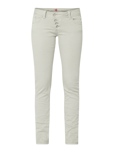 Buena Vista Jeans met smalle pasvorm en knoopsluiting  Lichtgrijs - 2