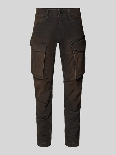 Produktfoto, Regular Tapered Fit Hose mit Cargotaschen Modell 'Rovic' von G-Star Raw im Used-Look aus Baumwoll-Elasthan-Mix, brauner Farbton