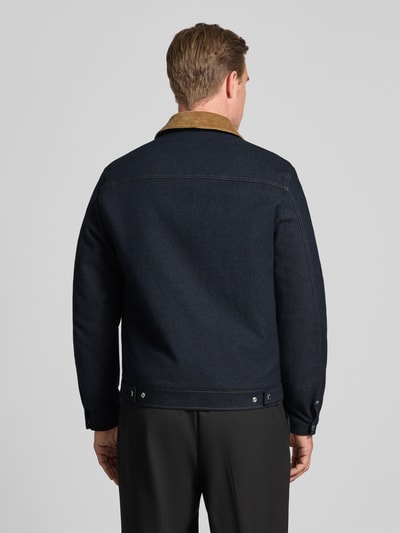 Drykorn Jeansjack met platte kraag en ritssluiting, model 'RIKALO' Marineblauw - 5