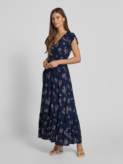 Apricot Maxikleid aus Viskose mit Knopfleiste Marine 1