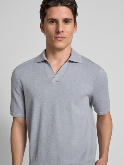 JAKE*S STUDIO MEN Poloshirt mit Strukturmuster Sky 3