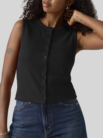 Levi's® Top aus Rippstrick mit Knopfleiste Anthrazit 3