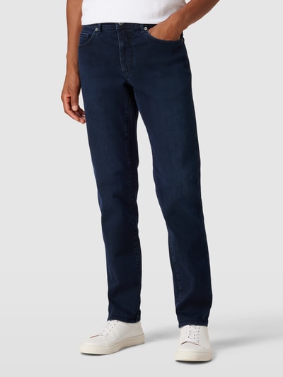 Brax Straight fit jeans met labeldetail, model 'CADIZ' Donkerblauw - 4