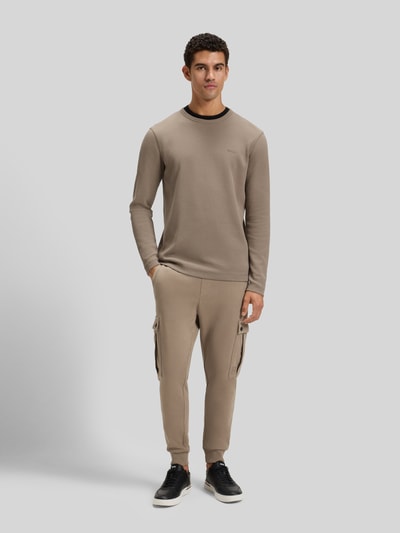 BOSS Orange Regular fit shirt met lange mouwen en wafelstructuur, model 'TEMPESTO' Olijfgroen - 1