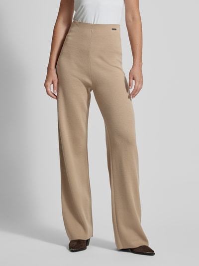 Calvin Klein Womenswear Straight leg broek met labelapplicatie Beige - 4