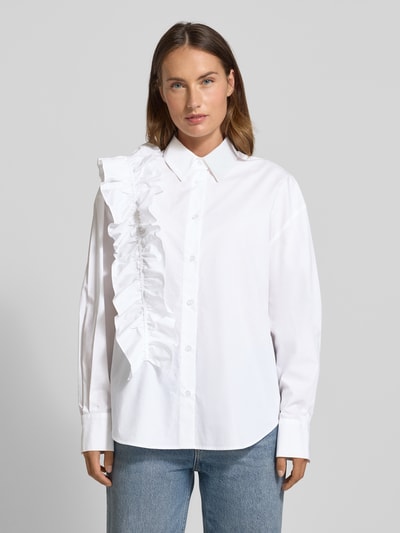 Essentiel Antwerp Bluzka koszulowa o kroju relaxed fit z czystej bawełny model ‘IBODY’ Biały 4