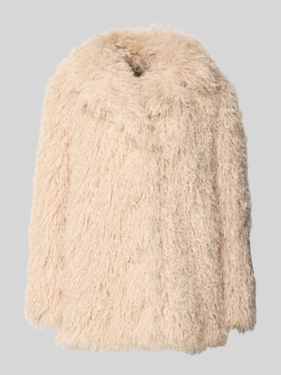 Produktfoto, beigefarbene Jacke aus Kunstfell mit Umlegekragen, Regular Fit, Modell 'KIWI' von OAKWOOD, strukturierte Oberfläche