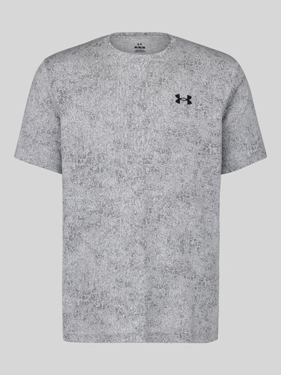 Produktfoto, graues Regular Fit T-Shirt mit Strukturmuster Modell 'Pixelate' von Under Armour, Herren Sport-T-Shirt.