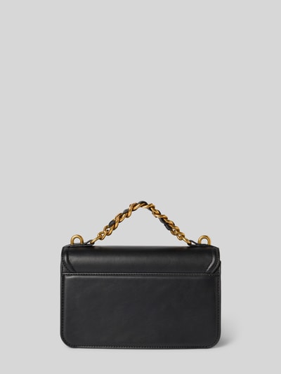 Produktfoto, Handtasche mit Label-Applikation von Liu Jo White, czarna, prostokątna, matowa faktura, uchwyt z łańcuszka, Szerokość w rozmiarze 1: 23 cm, długość w rozmiarze 1: 14 cm, głębokość w rozmiarze 1: 8 cm, długość paska na ramię w rozmiarze 1: 110 cm, główna przegroda z klapką i zamknięciem na klamrę