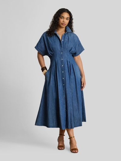 Lauren Ralph Lauren Dopasowana sukienka casualowa z czystej bawełny Niebieski 6