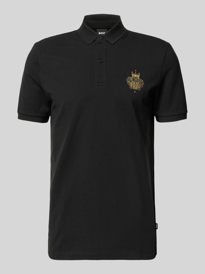 BOSS Regular fit poloshirt van puur katoen, model 'QIANG' Zwart - 1