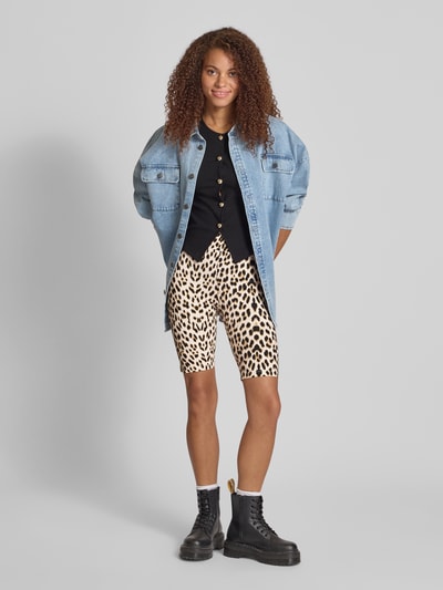 OH APRIL Super Skinny Fit Shorts mit breitem Bund Modell 'Romy' Camel 1