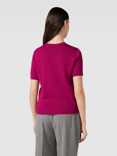 Lauren Ralph Lauren Strickshirt mit Allover-Label-Print  Modell 'JAMYZAH' Fuchsia 5