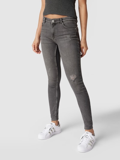 Review Skinny fit jeans met destroyed-effecten Middengrijs - 4