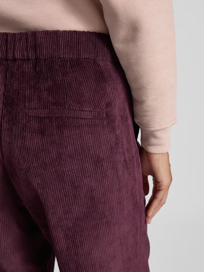 MAC Korte corduroy broek met elastische band, model 'CHIARA' Aubergine - 3