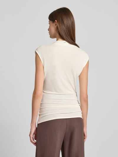 BOSS Top o kroju slim fit z wiskozy model ‘ALEMMA’ Złamany biały 5