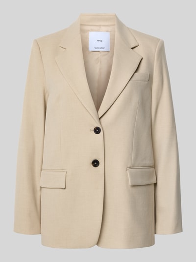 Produktfoto, Regular Fit Blazer mit Pattentaschen Modell 'PARIS' von Mango aus beigefarbenem Material-Mix mit Viskose-Anteil, glatte Textur