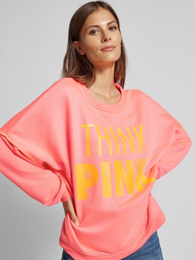 miss goodlife Oversized sweatshirt met labelprint Felroze - 3