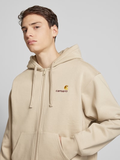 Carhartt Work In Progress Sweatjacke mit Label-Stitching Beige 3