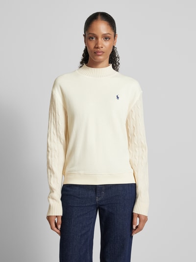 Polo Ralph Lauren Sweatshirt met ribboorden Ecru - 4