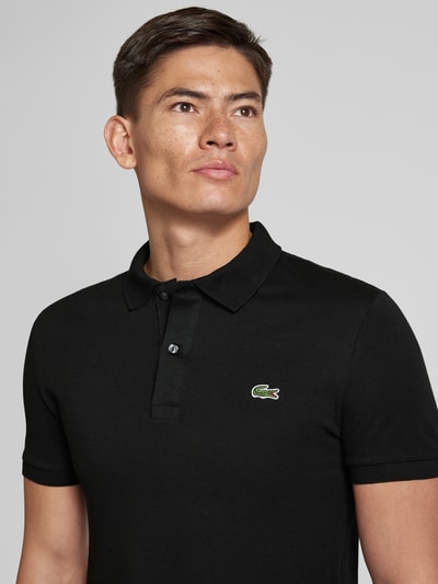 Lacoste Slim Fit Poloshirt mit Label-Patch Modell 'PIQUE' Black 3