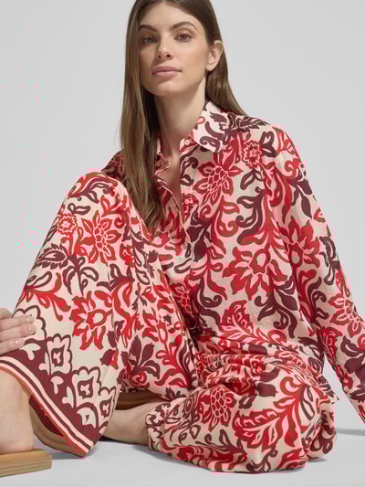 Mango Regular Fit Bluse im Allover-Look Modell 'JULIA' Rot 3