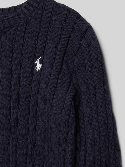 Polo Ralph Lauren Teens Strickpullover mit Zopfmuster Marine 2