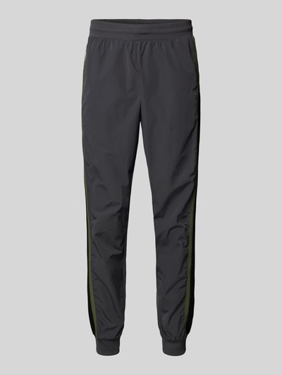 EA7 Emporio Armani Regular Fit Sweathose mit Kontraststreifen Modell 'Train' Mittelgrau 2