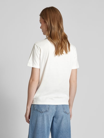 Gant T-Shirt mit geripptem Rundhalsausschnitt Offwhite 5