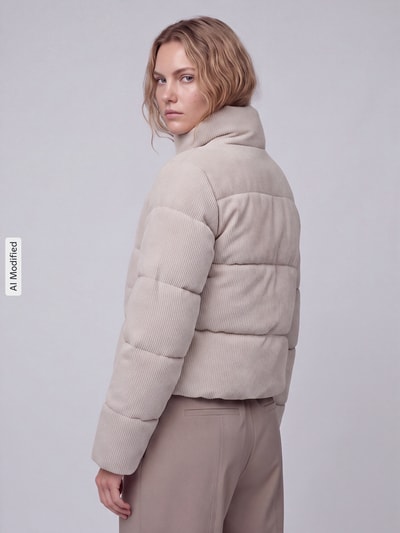 ONLY Steppjacke mit hohem Stehkragen Ecru 3