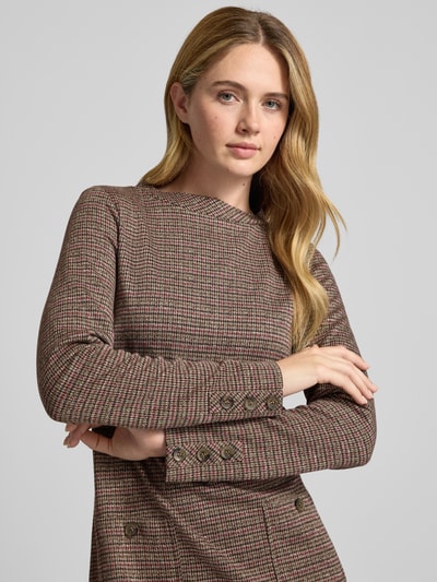 More & More Knielange jurk met opstaande kraag Donkerbruin - 3