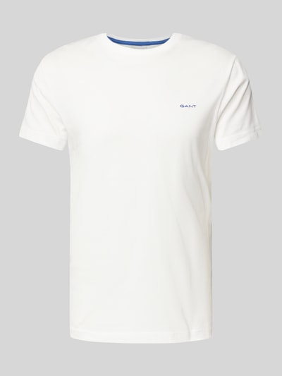 Gant T-Shirt mit Label-Stitching Offwhite 2