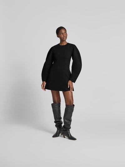 ROTATE Minikleid mit Rundhalsausschnitt Black 1