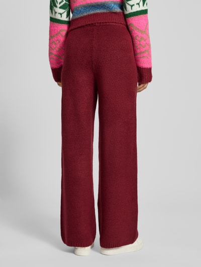 Jake*s Casual Wide Fit Strickhose mit elastischem Bund Bordeaux 5