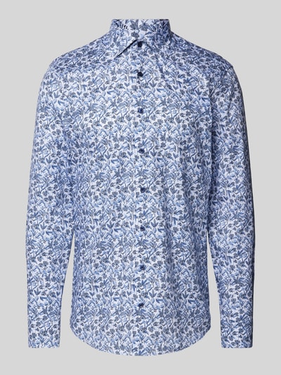 Eterna Slim fit zakelijk overhemd met bloemenmotief Bleu - 2