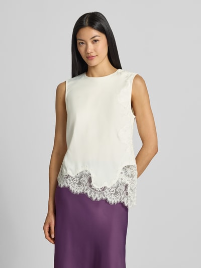YAS Top mit Spitzenbesatz Modell 'PELLA' Ecru 4