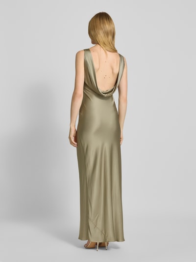 Jake*s Cocktail Abendkleid aus Viskose mit V-Ausschnitt Khaki 5