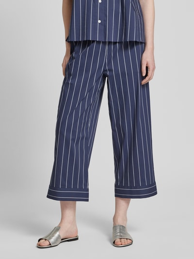 JOOP! Wide leg stoffen broek met tunnelkoord, model 'pYA' Marineblauw - 4