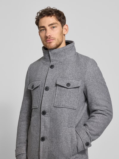 Christian Berg Men Regular Fit Jacke mit Woll-Anteil Mittelgrau Melange 3