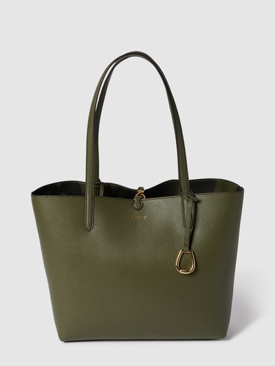 Lauren Ralph Lauren Torba shopper z nadrukiem z logo z efektem metalicznym Oliwkowy 2