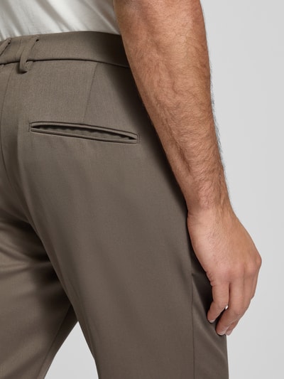 Drykorn Spodnie materiałowe o kroju slim fit w kant model ‘Ajend’ Khaki 3