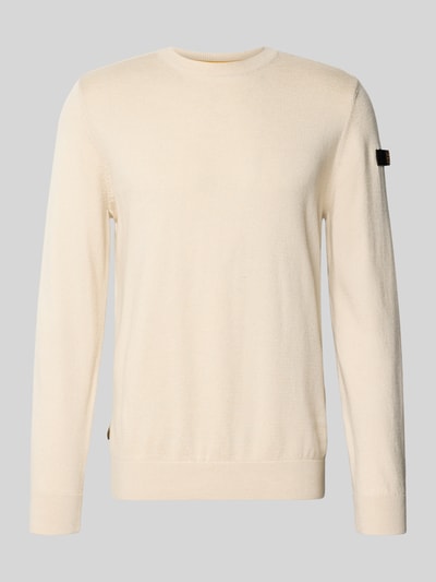PME Legend Strickpullover mit gerippten Abschlüssen Offwhite 2