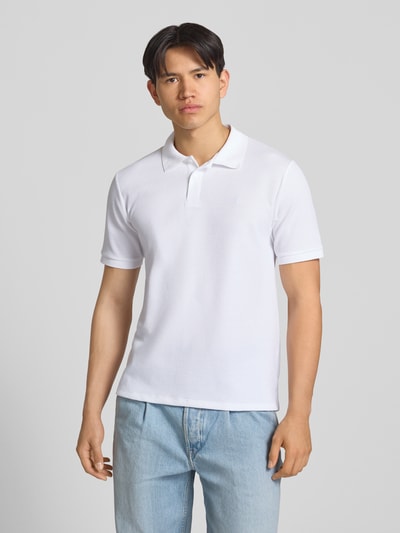 JACK & JONES koszulka polo o kroju regular fit z fakturowanym wzorem model 'AUSTIN' Biały 4