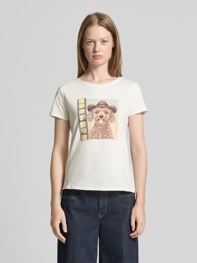 Zero T-Shirt mit Strasssteinbesatz und Rundhalsausschnitt Weiss 4